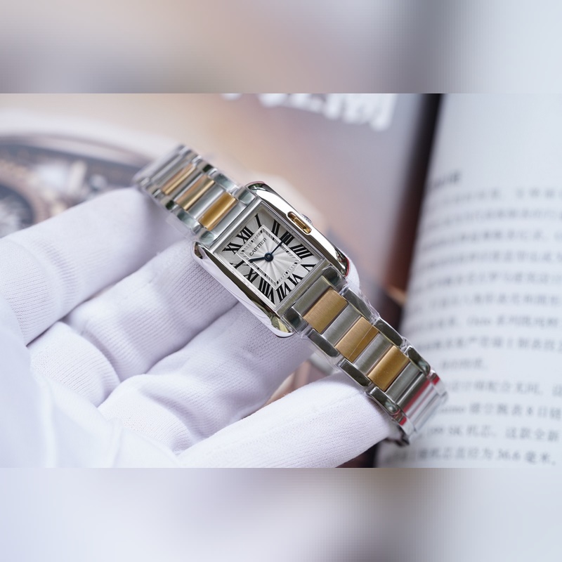 卡地亞TANK ANGLAISE系列經典力作18K真金包厚金(質保5年)一證
